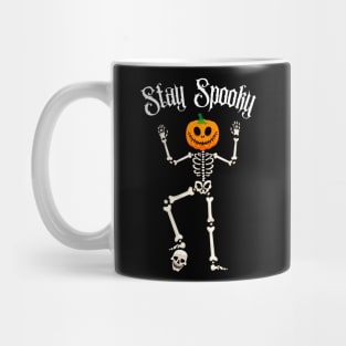 Stay Spooky Skeleton Pumpkin Head Spooky Halloween Party Costume Mug